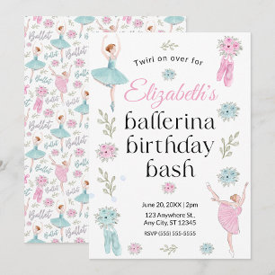 Invitación de cumpleaños de ballet