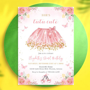 Invitación de cumpleaños de ballet bailarina tutú
