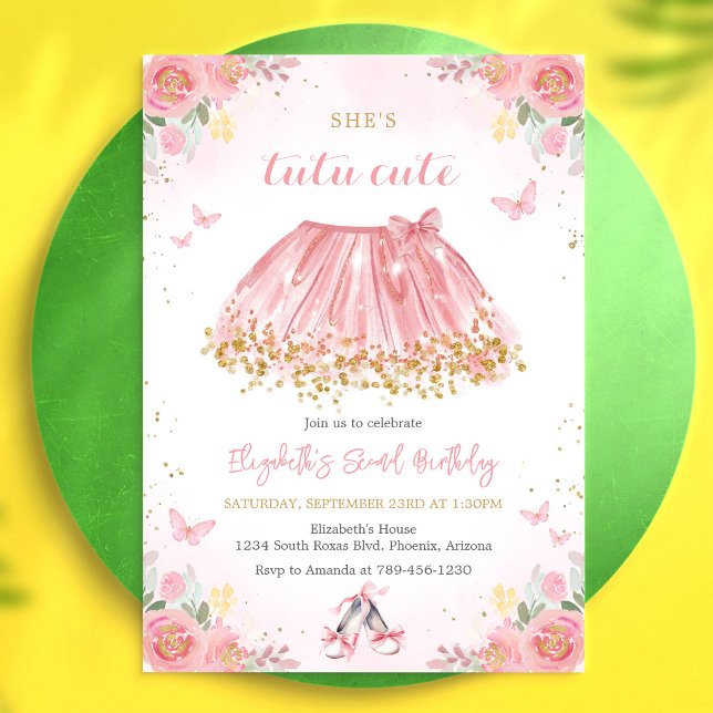 Invitación de cumpleaños de ballet bailarina tutú (Subido por el creador)
