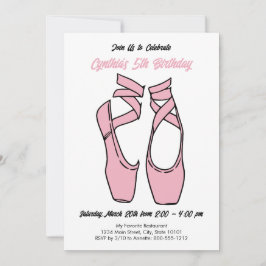 Invitación de cumpleaños de ballet rosa minimalist