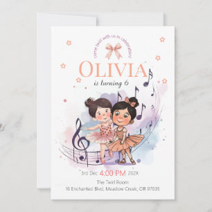 Invitación de cumpleaños de ballet – Tema de fiest