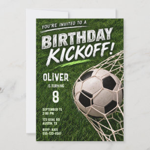 Invitación de cumpleaños de balón de fútbol