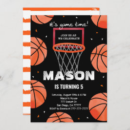 invitación de cumpleaños de baloncesto
