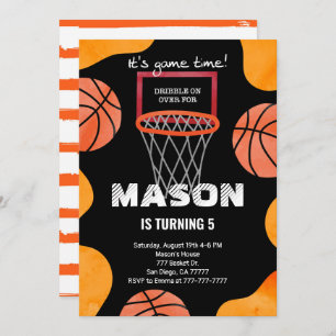 invitación de cumpleaños de baloncesto
