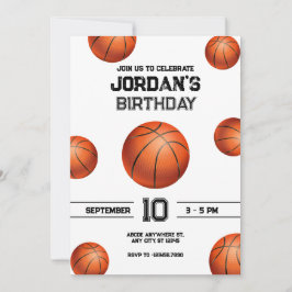 invitación de cumpleaños de baloncesto