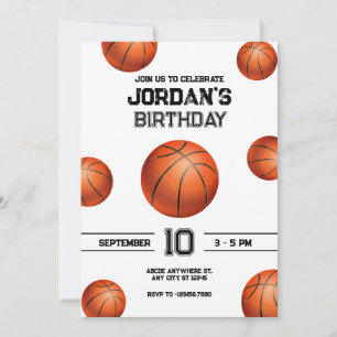 invitación de cumpleaños de baloncesto