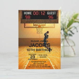 Invitación de cumpleaños de baloncesto a cualquier