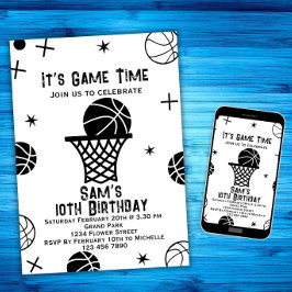 Invitación de cumpleaños de baloncesto, Fiesta de 