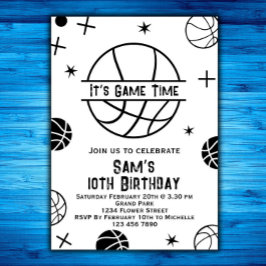 Invitación de cumpleaños de baloncesto, Fiesta de 