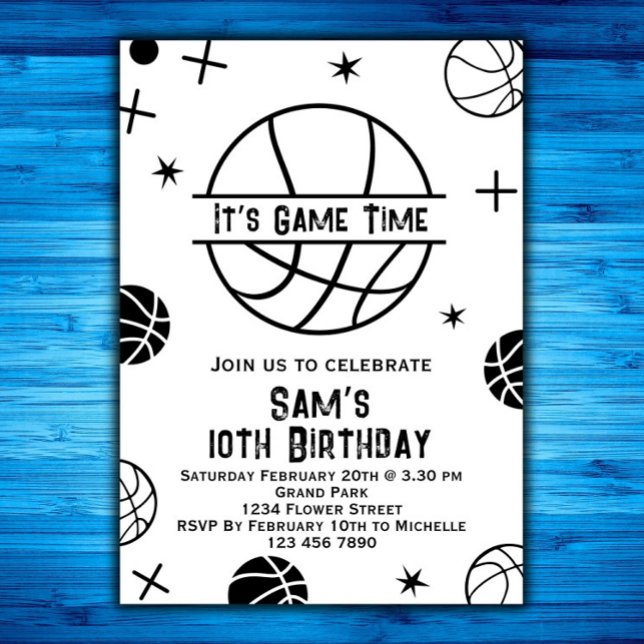 Invitación de cumpleaños de baloncesto, Fiesta de  (Subido por el creador)