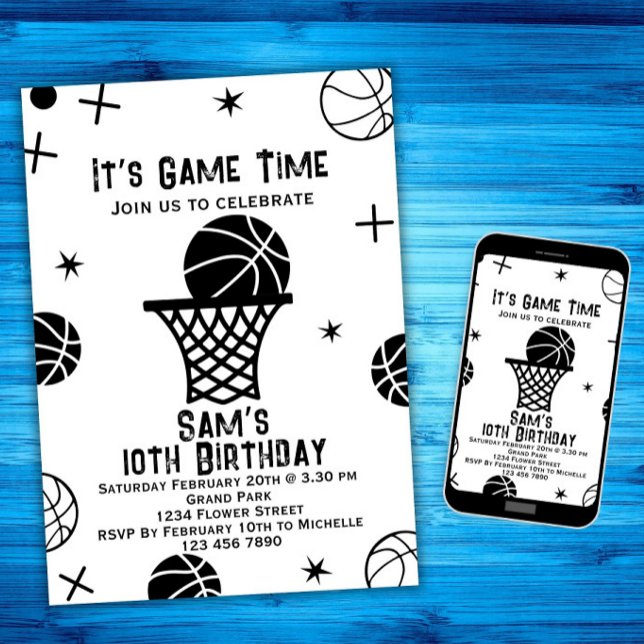 Invitación de cumpleaños de baloncesto, Fiesta de  (Subido por el creador)