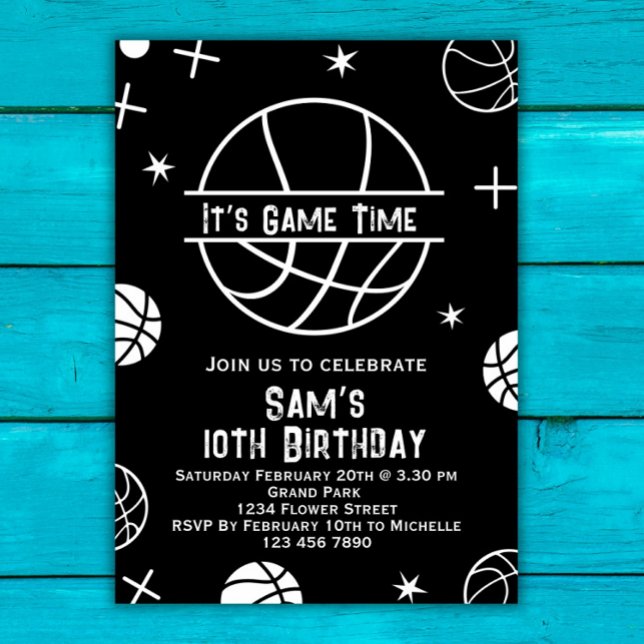 Invitación de cumpleaños de baloncesto, Fiesta de  (Subido por el creador)