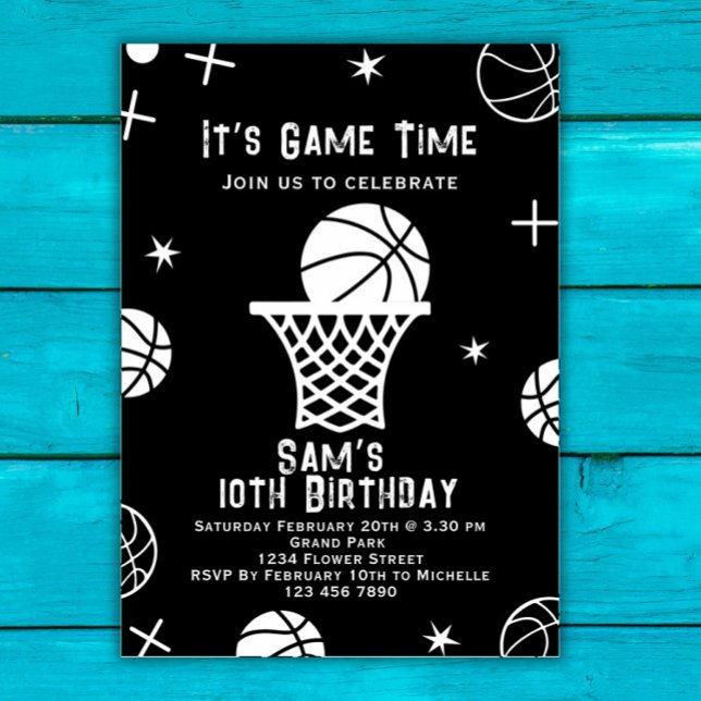 Invitación de cumpleaños de baloncesto, Fiesta de  (Subido por el creador)