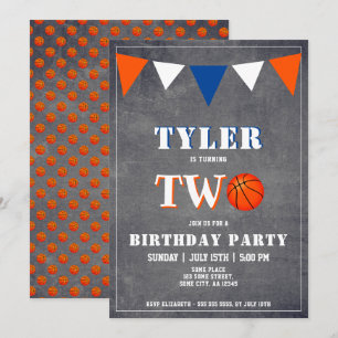 Invitación de Cumpleaños de Baloncesto Niño 2do Cu