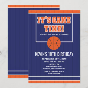 Invitación de cumpleaños de baloncesto para cualqu