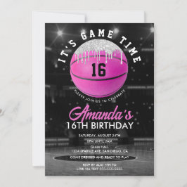 Invitación de cumpleaños de baloncesto para niñas 