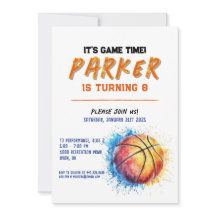 invitación de cumpleaños de baloncesto para niño