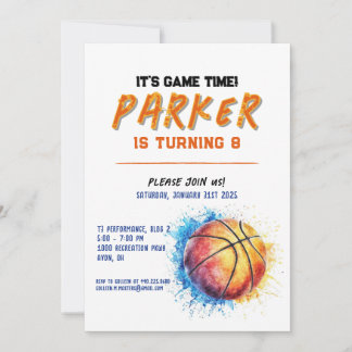 invitación de cumpleaños de baloncesto para niño