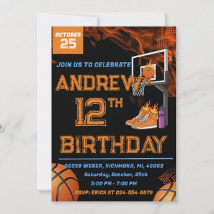 Invitación de cumpleaños de baloncesto personal