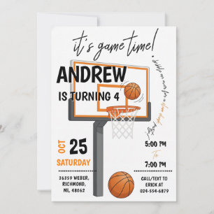 Invitación de Cumpleaños de Baloncesto Personal