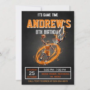 Invitación de Cumpleaños de Baloncesto Personal
