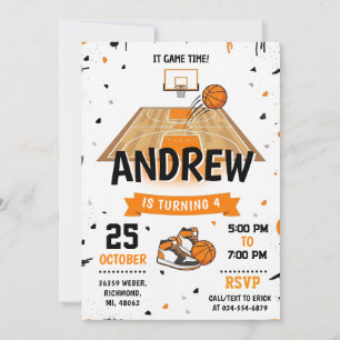 Invitación de Cumpleaños de Baloncesto Personaliza