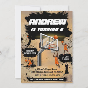 Invitación de cumpleaños de baloncesto personaliza