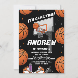Invitación de cumpleaños de baloncesto personaliza