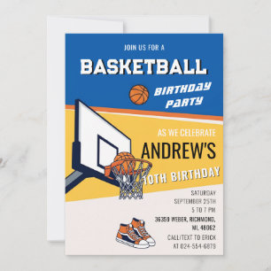 Invitación de cumpleaños de baloncesto personaliza