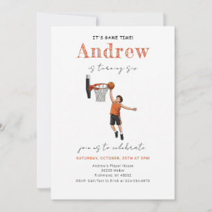 Invitación de cumpleaños de baloncesto personaliza