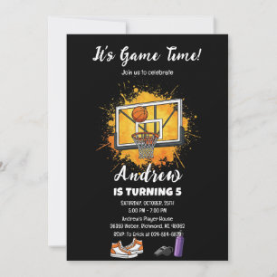 Invitación de cumpleaños de baloncesto personaliza