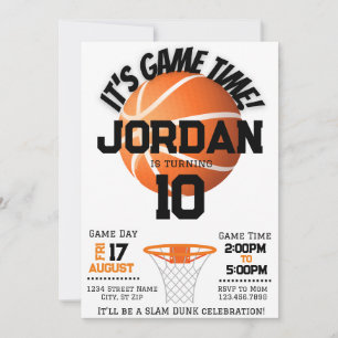Invitación de cumpleaños de baloncesto Slam Dunk