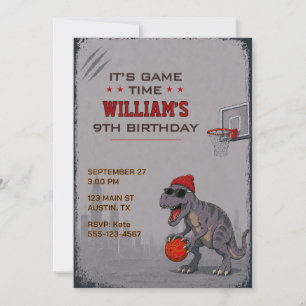 Invitación de cumpleaños de Baloncesto T-Rex