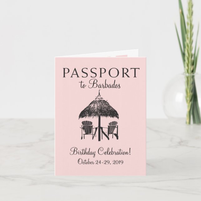 Invitación de cumpleaños de Barbados Passport (Anverso)