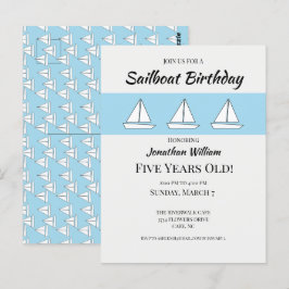 Invitación de cumpleaños de barco de vela