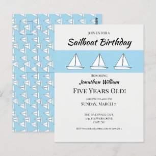 Invitación de cumpleaños de barco de vela