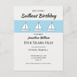 Invitación de cumpleaños de barco de vela