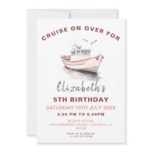 Invitación de cumpleaños de barco editable - Chica