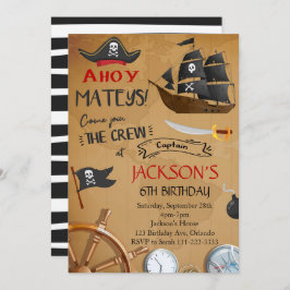 Invitación de cumpleaños de barco pirata