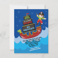 Invitación de cumpleaños de barco pirata