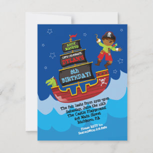 Invitación de cumpleaños de barco pirata