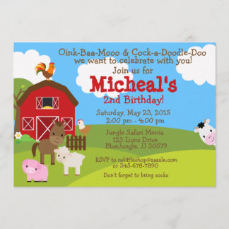invitación de cumpleaños de Barnyard