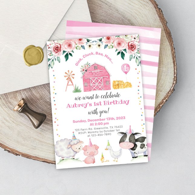 Invitación de cumpleaños de Barnyard para chicas (Subido por el creador)