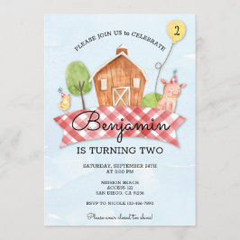 Invitación de cumpleaños de Barnyard para niños