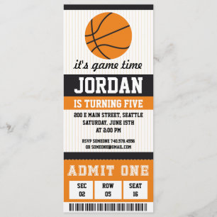 Invitación de cumpleaños de básquetbol chicos de f