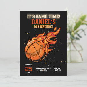 Invitación de cumpleaños de básquetbol editable