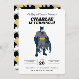 Invitación de cumpleaños de Batman Super Hero