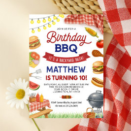 Invitación de cumpleaños de BBQ en el patio traser