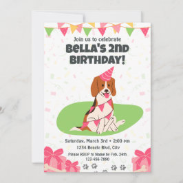 Invitación de cumpleaños de Beagle