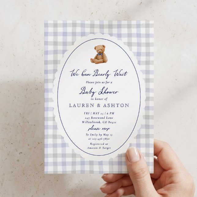 Invitación de Cumpleaños de Bebé a Cuadros de Osit (Subido por el creador)